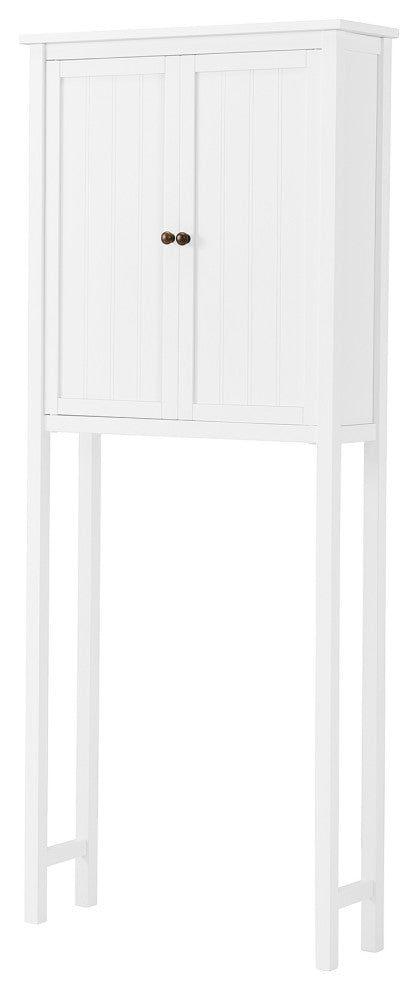 Dover Over Toilet Hutch with 2 Doors, Wall Mounted Cabinet with Towel Rod