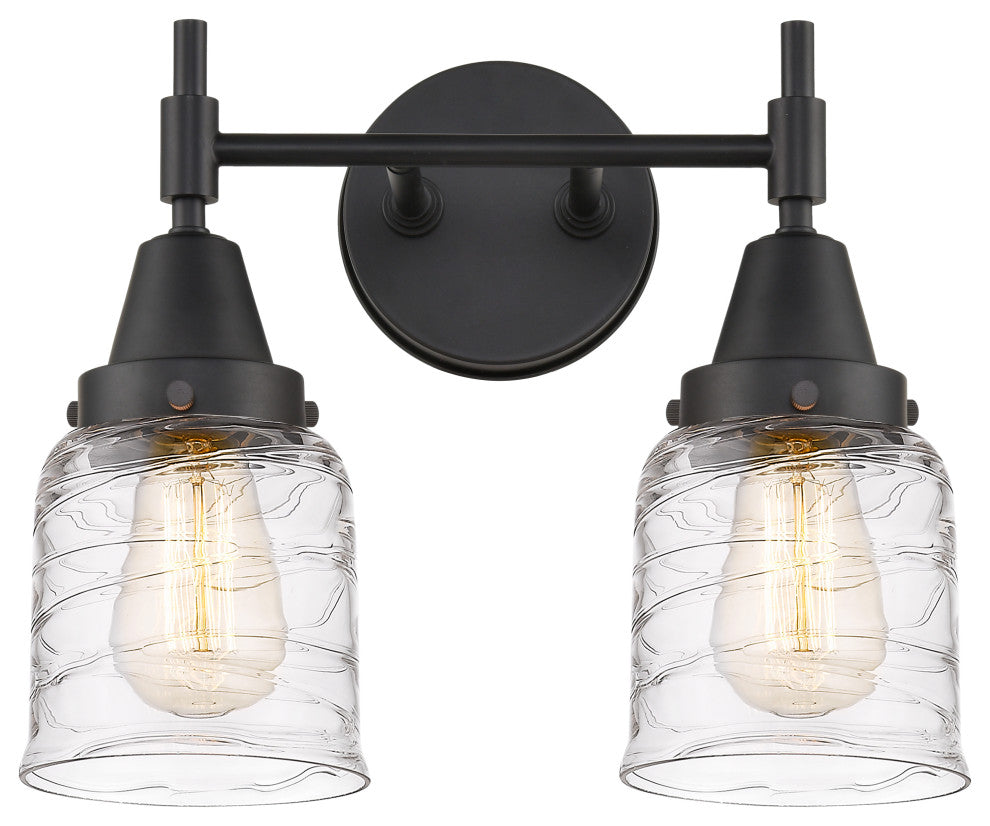 Innovations 447-2W-BK-G513 2-Light Bath Vanity Light, Matte Black