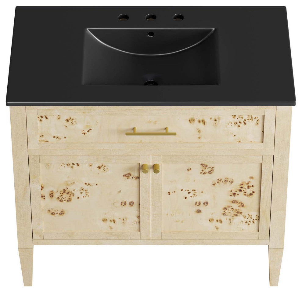 Elysian 36" Wood Bathroom Vanity - Black Burl