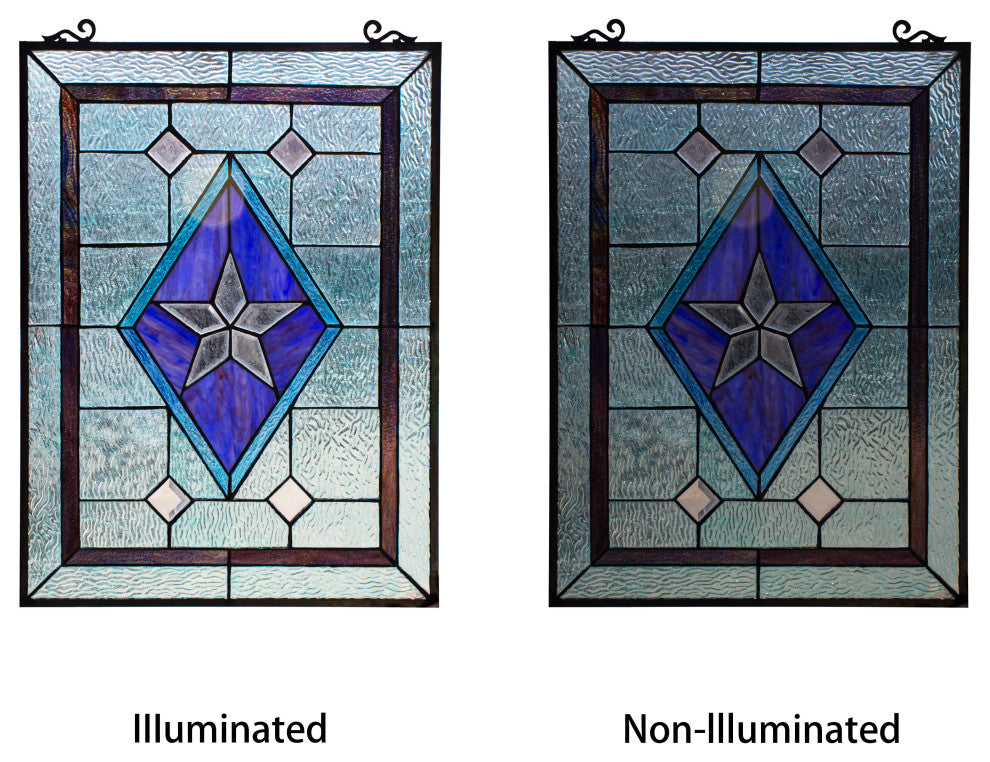 Chloe Lighting Lonestar Tiffany-Style Rectangular Window Panel 24" Height