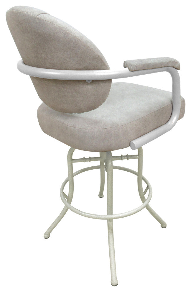 Swivel Tilt Metal Counter 26" 30" Bar Stool M-70, Outlier Stucco - White, 30"
