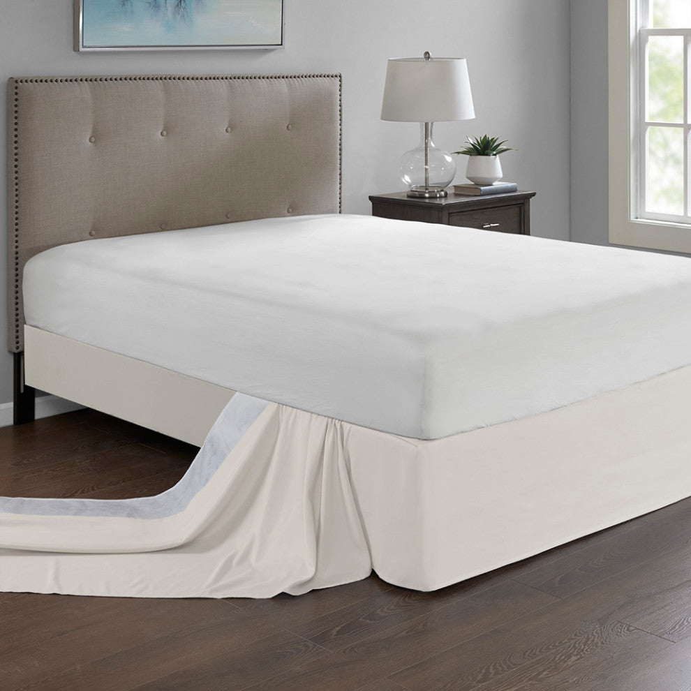 Madison Park Simple Fit Wrap Around Adjustable Bedskirt, Ivory