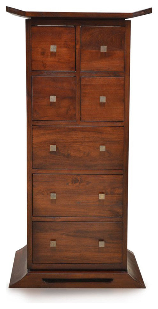 Harmonia Living Kondo 7-Drawer Tower Dresser, Java Teak