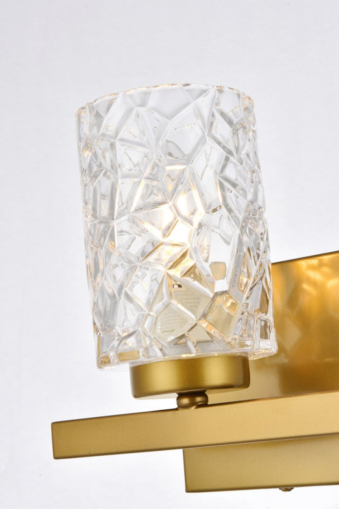 Conor 1-Light Bath Sconce, Brass With Clear Shade
