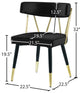 Rheingold Upholstered Dining Chair, Black, Velvet