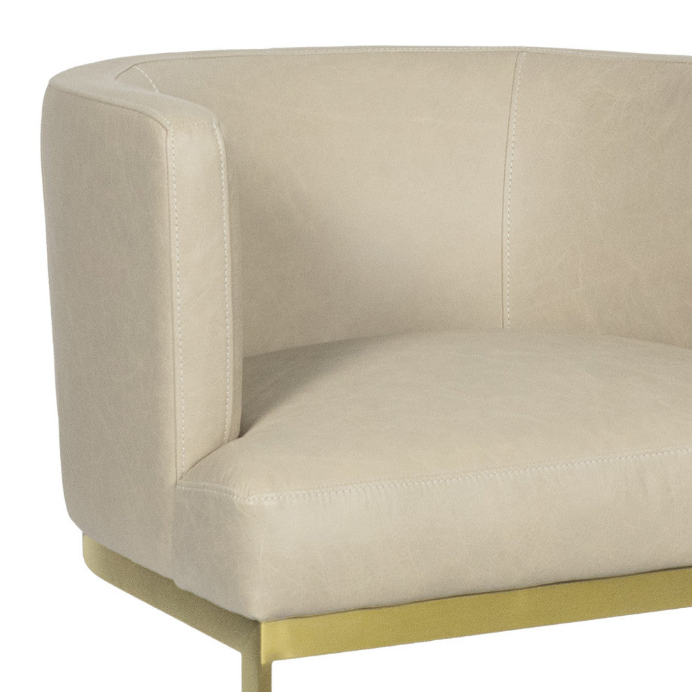 Owen Leather Dining Chair, Cappuccino