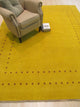 EORC Handmade Wool Yellow Traditional Solid Lori Baft Rug, Rectangular 6'x9'