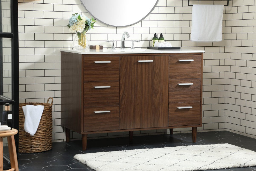 Elegant Decor Baldwin Bathroom Vanity Walnut