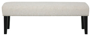 MIley Bench with Silver Nail Trim, Funfetti Cream Speckle/Dark Espresso Legs