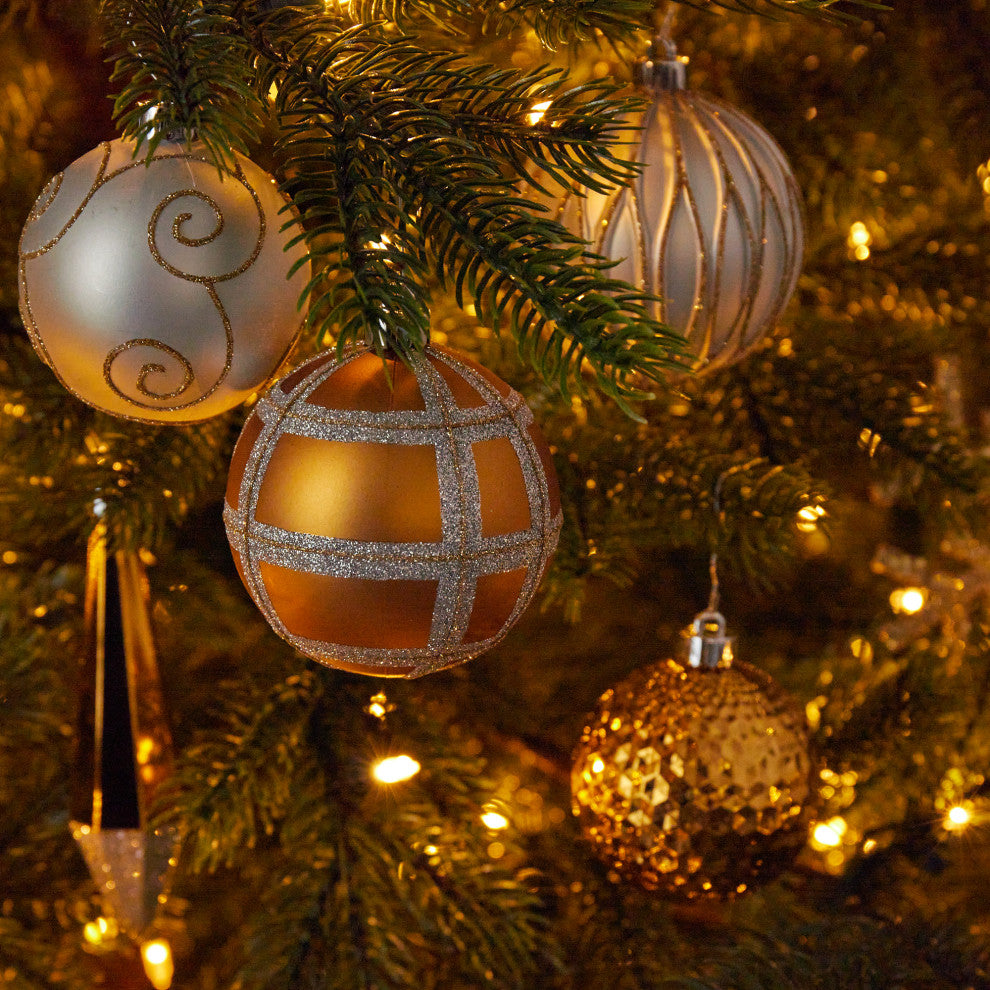 Shatterproof, 52 Count Xmas Tree Ornament Set, 80mm to 150mm With Reusable Tray