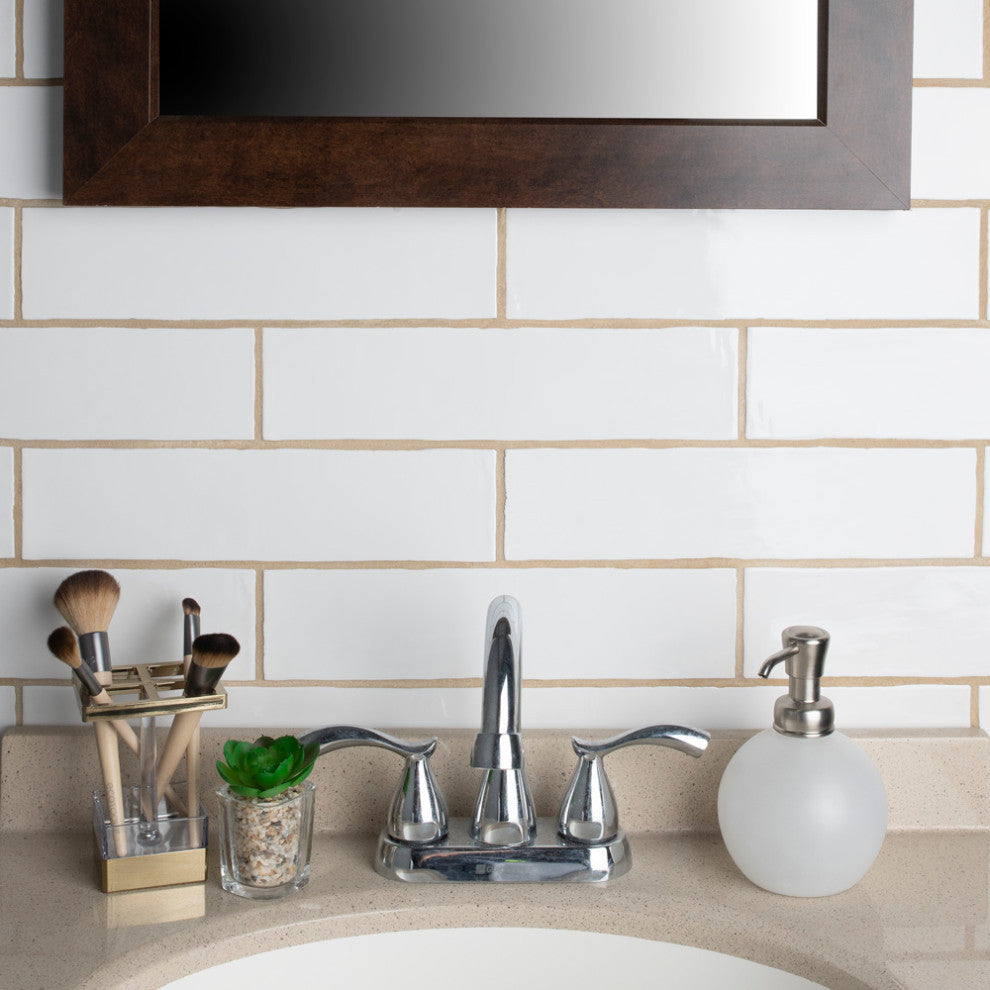 Chester Ceramic Wall Tile, Bianco, Sample