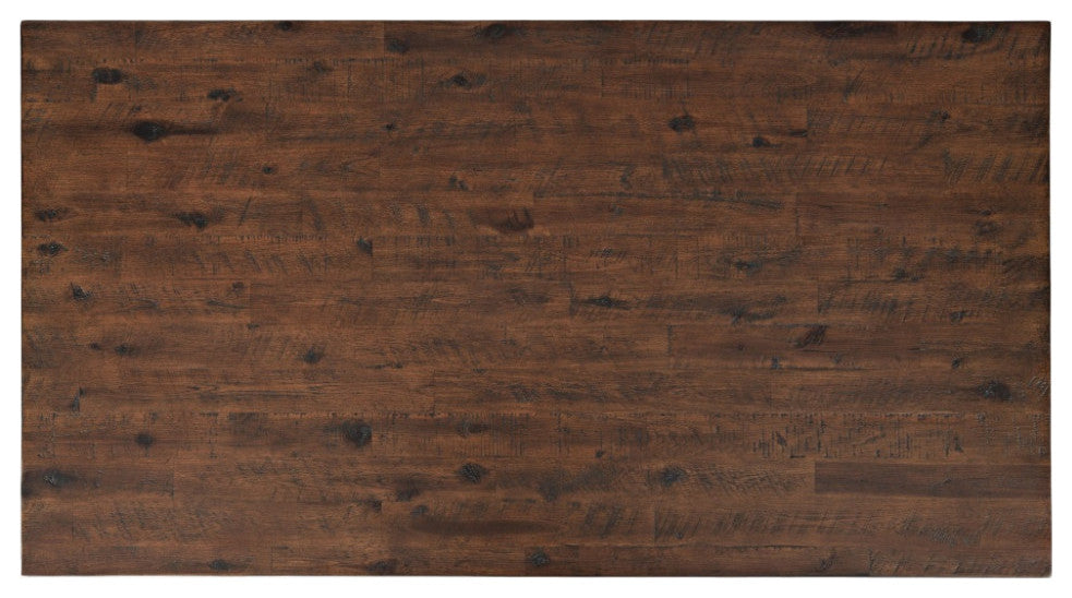 Painted Canyon Rustic Solid Acacia Box Coffee Table with Pull-Through Drawers