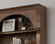 Traditional 8' Tall Bookcase Wall With Ladder, Living Room, Brown