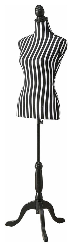 Black and White Stripes Adjustable Dress Form