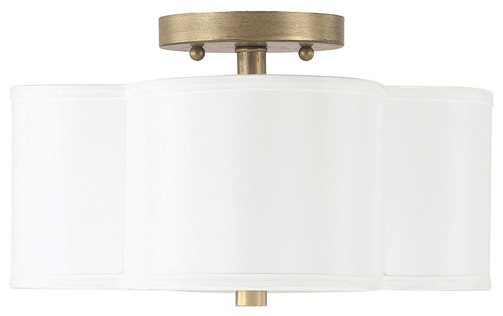 Quinn 2-Light Semi-Flush, Brushed Gold
