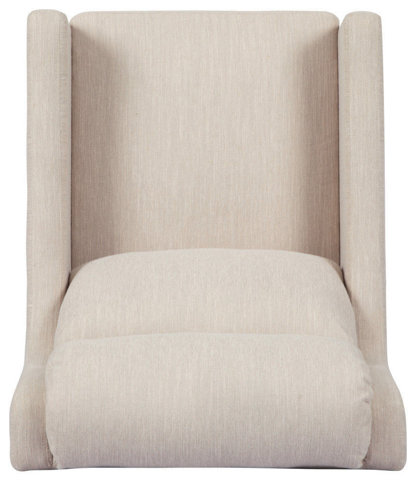 Anson Pillow Tufted Club Chair, Beige/Dark Brown, Fabric