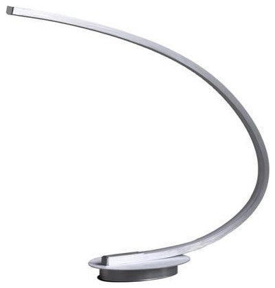 ORE International HBL2308 16 in. Eli Nickel LED Arc Tube Table Lamp - Brushed
