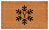 Calloway Mills Snowflake Monogram Doormat, 24"x36", Letter Y