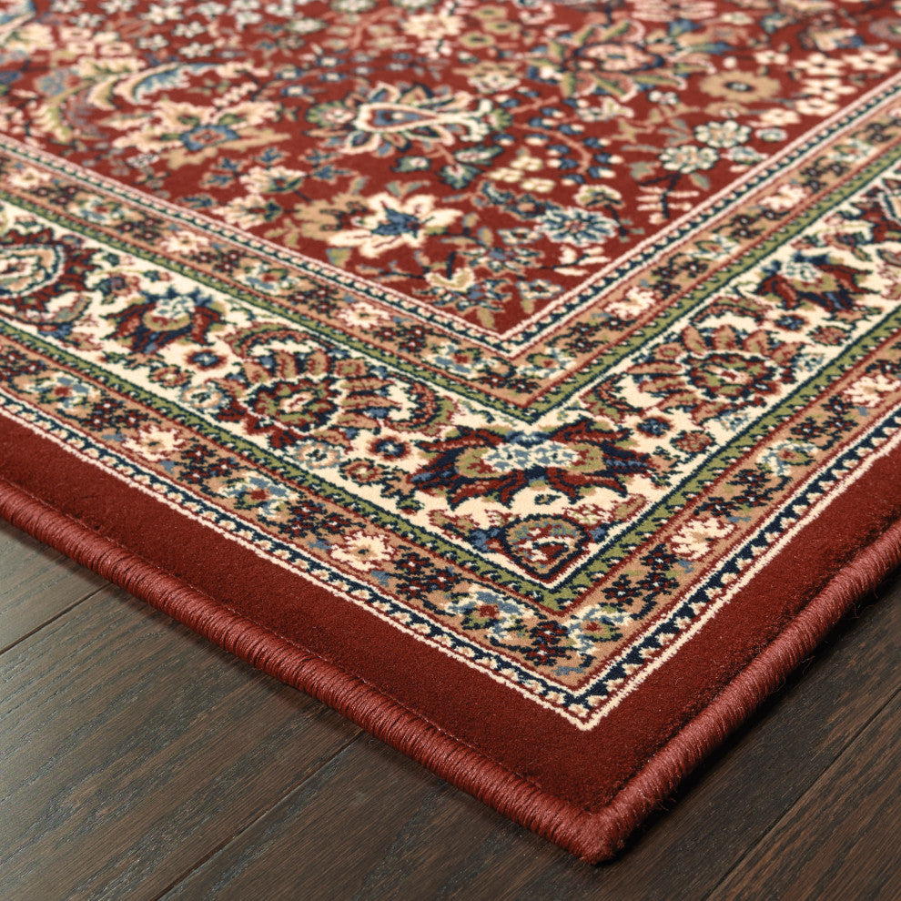 Oriental Weavers Ariana Collection Red/Ivory Oriental Indoor Area Rug 8' SQR