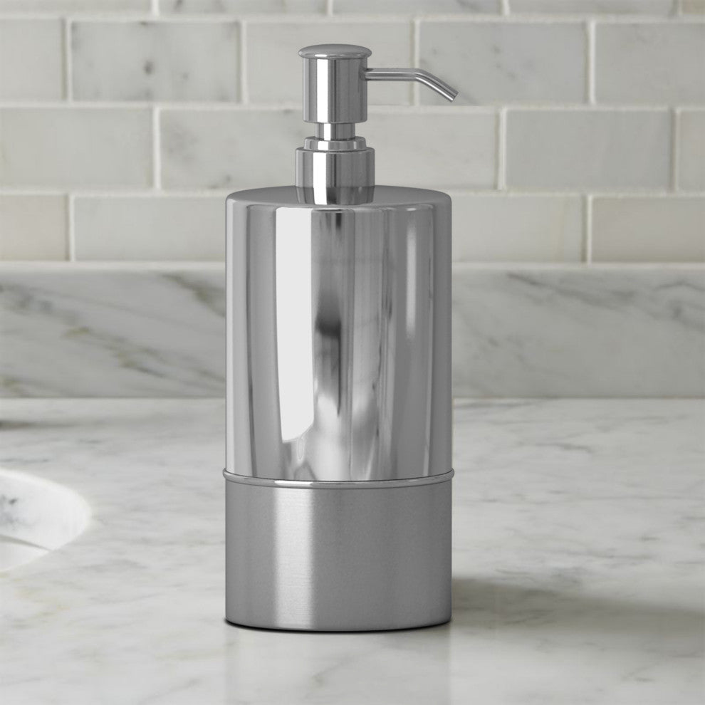 nu steel Parkston Two-Tone RUST RESISTANT Stainless Steel Refillable Soap Pump