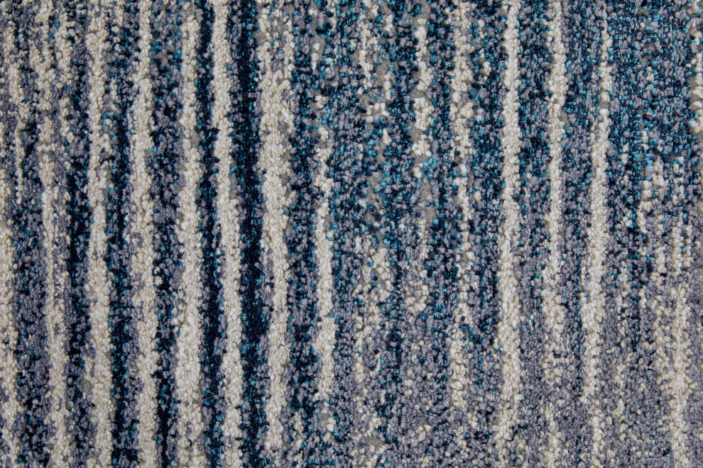 Weave & Wander Armada Minimal Navy Blue/Blue Rug, 5'x8'