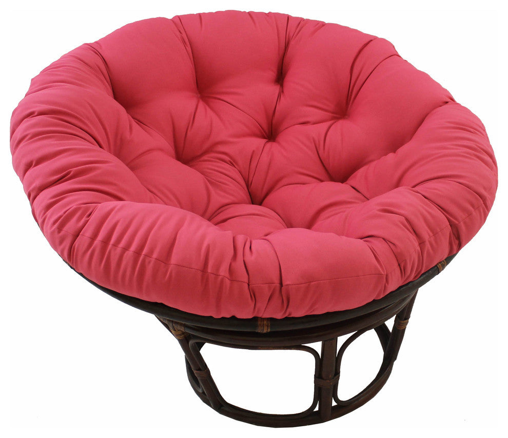 44" Solid Twill Papasan Cushion, Fits 42" Papasan Frame, Berry Berry
