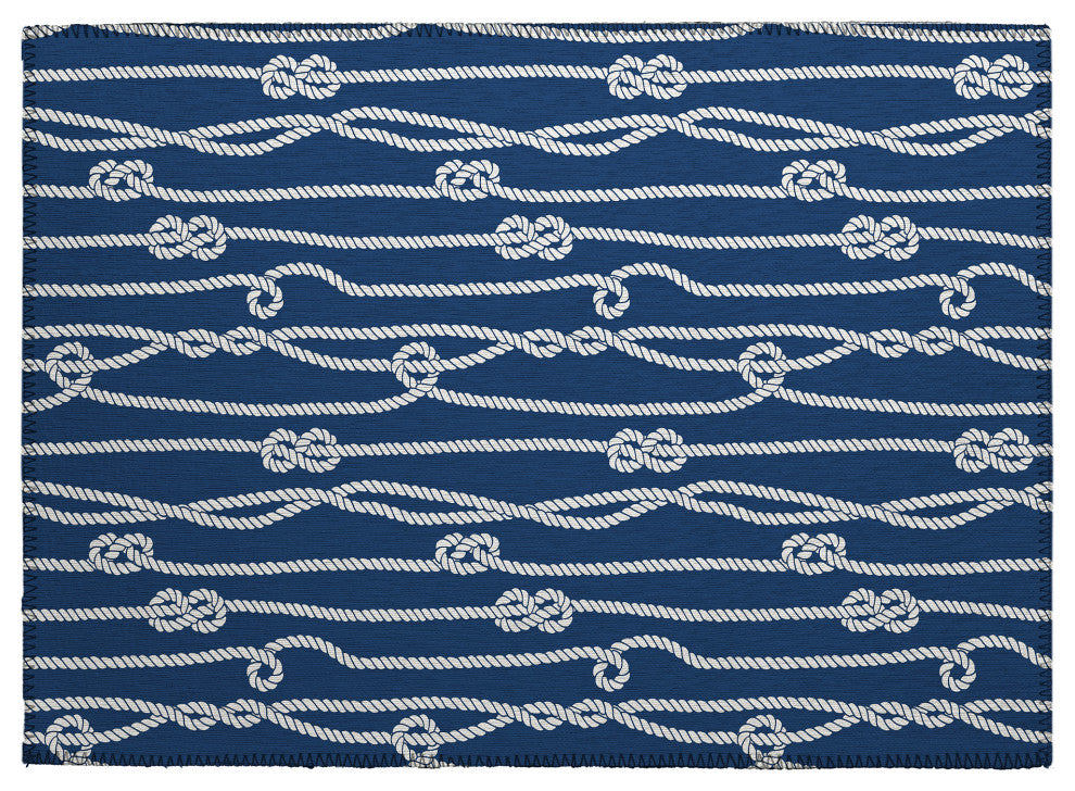 Indoor/Outdoor Harbor HA7 Navy Machine Washable 1'8" x 2'6" Rug