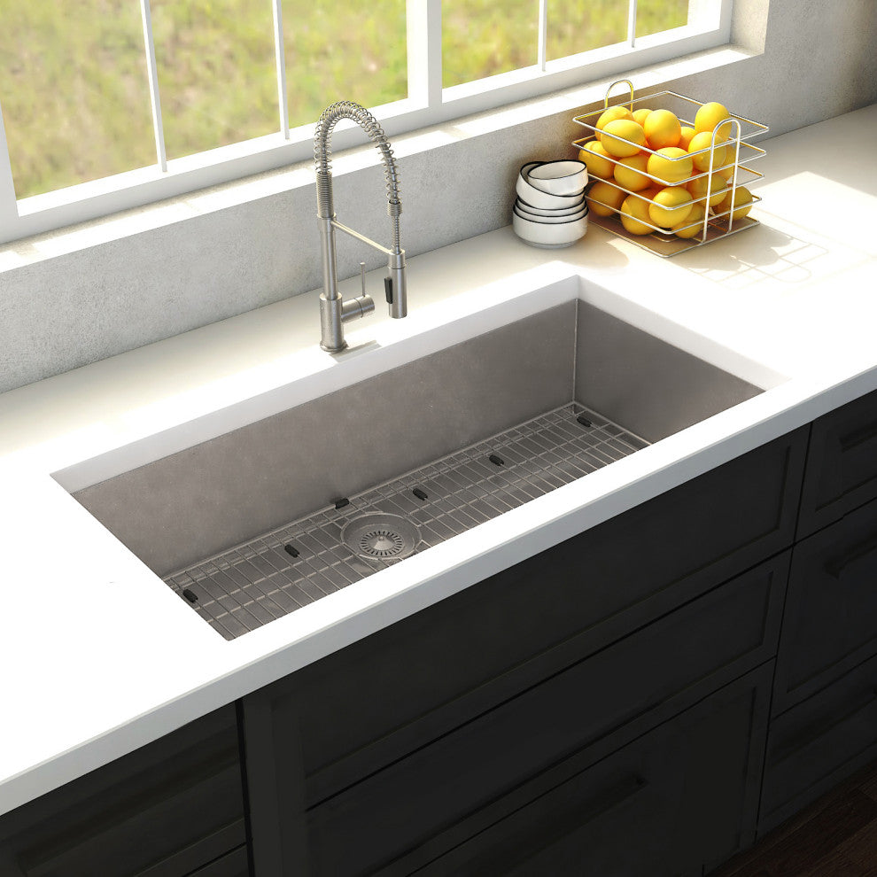 ZLINE Undermount Single Bowl Sink in Stainless Steel with Bottom Grid