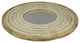 Carved Wooden Frame Round Wall Mirror 23.5 Inch Diameter Hand Painted Accents