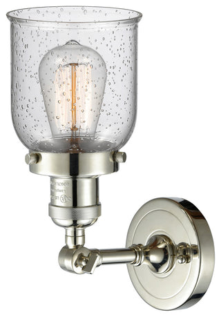 Small Bell 1-Light Sconce, Seedy Glass, Polished Nickel