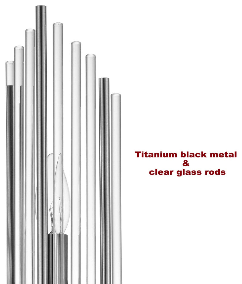 Modern Crystal Wall Sconce Set of 2, Black