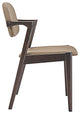 Modern Urban Contemporary Dining Armchair, Brown Wood Fabric