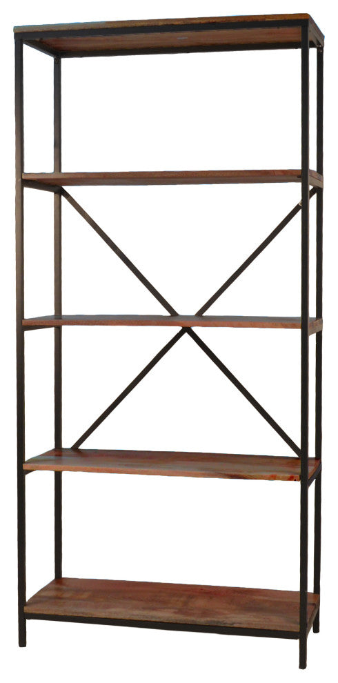 Tall Brayden Bookcase, Chestnut/Black