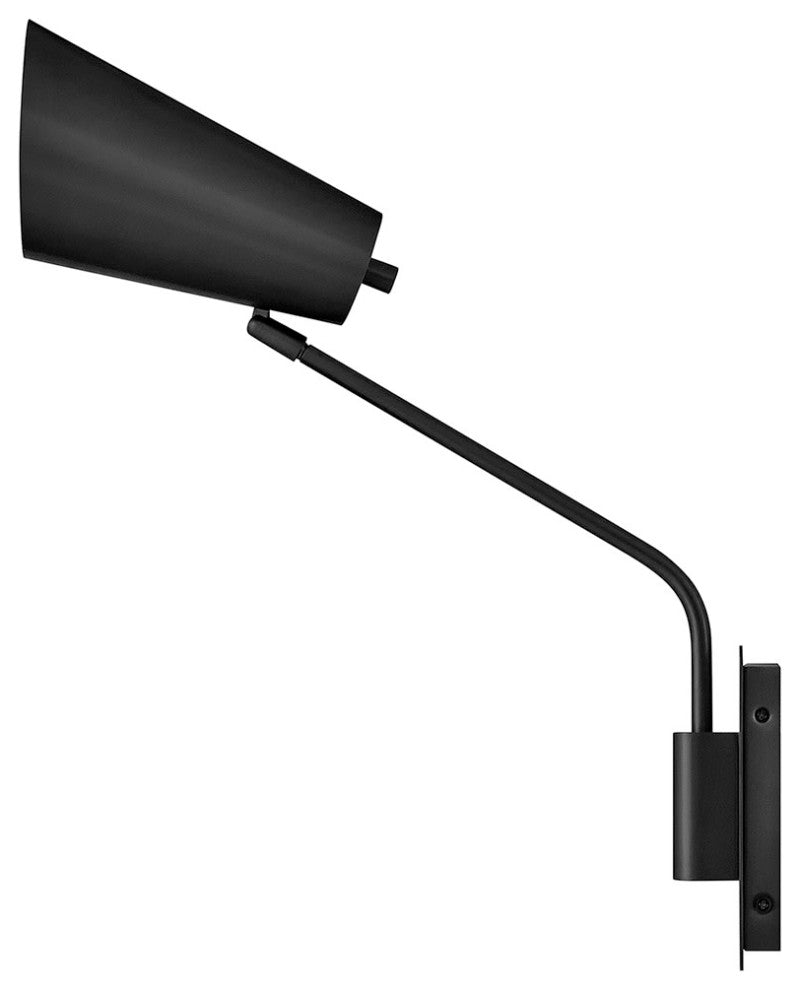 Hinkley Bray Medium Swing Arm Single Light Sconce, Black