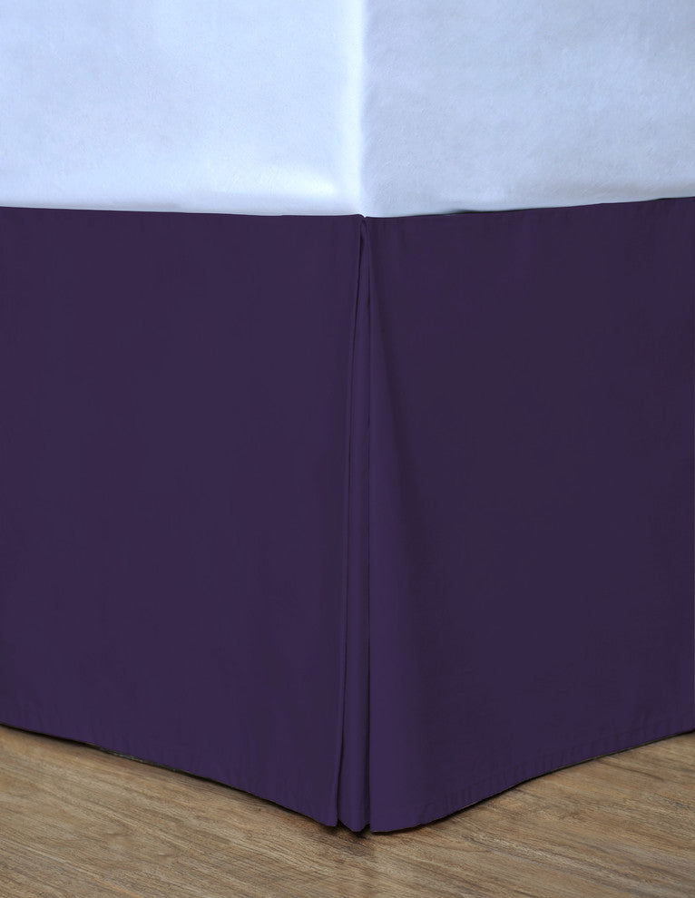 Cottonpure Colors Sustainable Cotton Bed Skirt, Fig, Twin