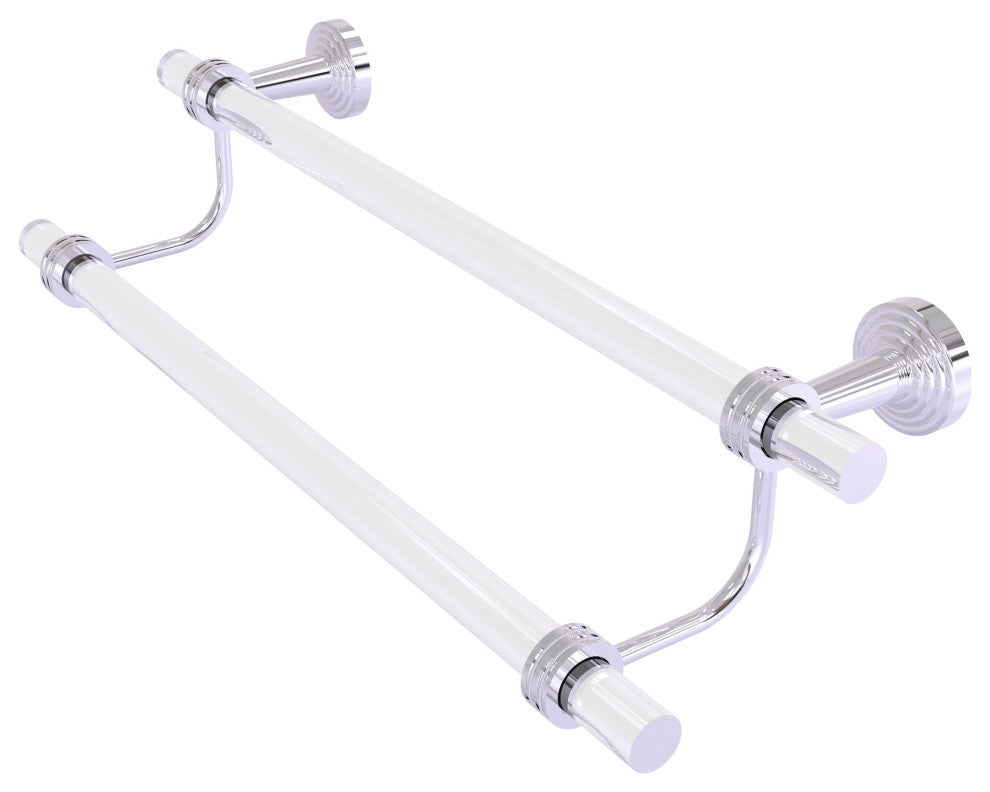 Pacific Beach 24" Double Towel Bar with Dotted Accents, Polished Chrome