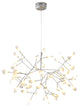 Silver Metal LED Chandelier With Frosted Acrylic Diffusers