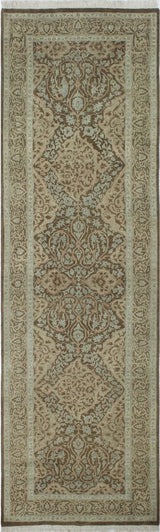 Turkish-knotted Ankara Izabella Brown Runner 3'0"x9'8"
