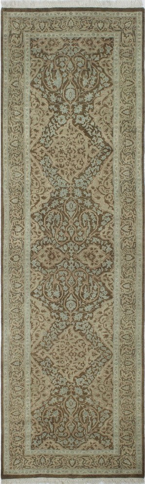 Turkish-knotted Ankara Izabella Brown Runner 3'0"x9'8"