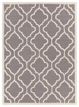Davin Contemporary Area Rug, Gray and Cream, 7'x10'