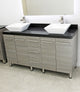 Windbay 60" Free Standing Double Vanity, Taupe Grey, Black Stone Thick Counterto