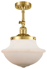 Oxford Semi-Flush Mount, Satin Gold, Matte White