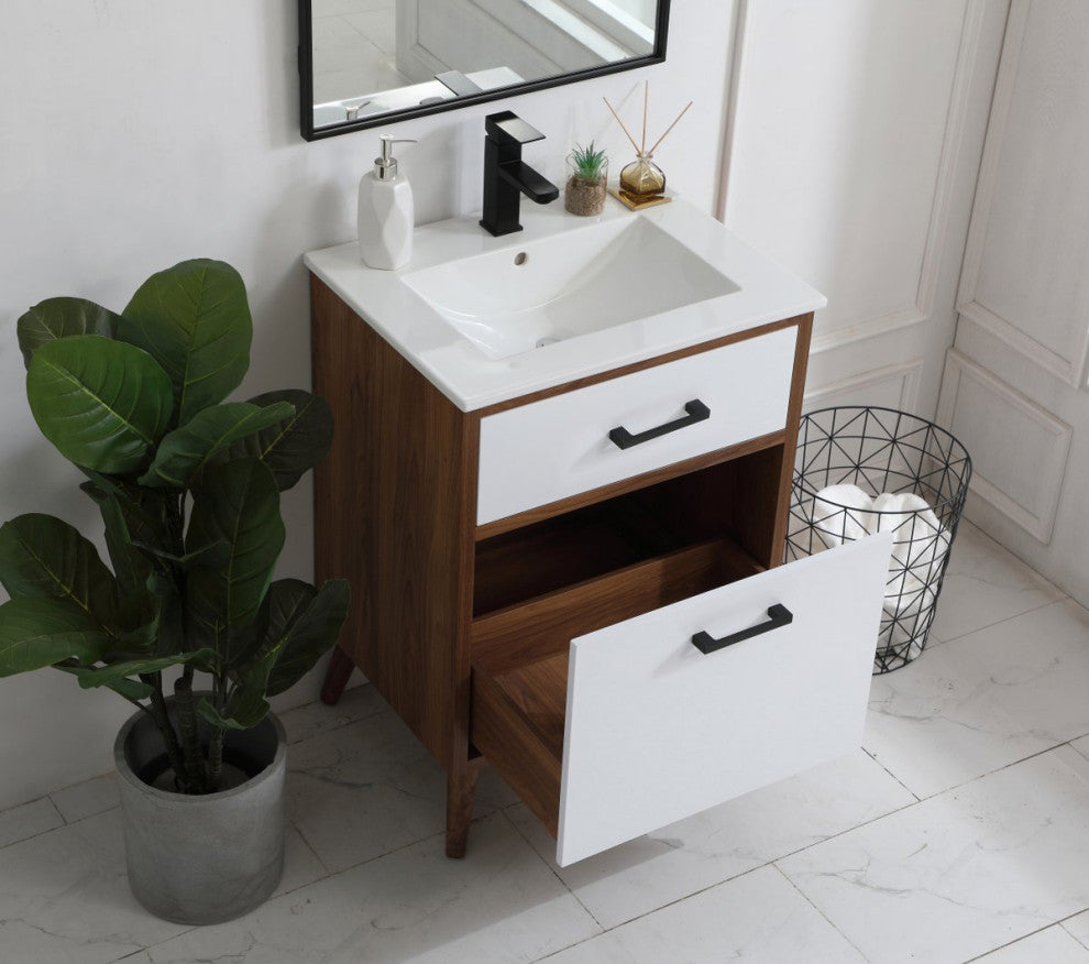 Beatrice 24" Bathroom Vanity, Matte White