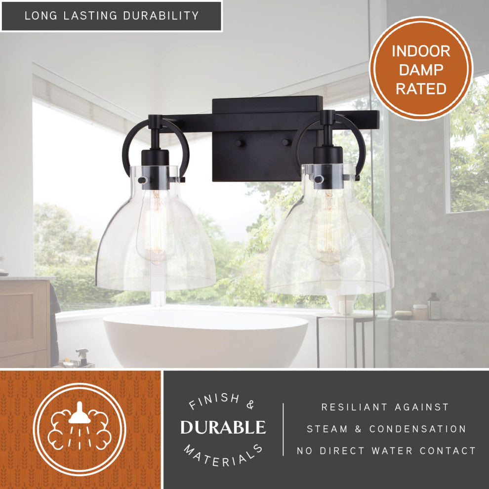 Ogden 1 Light Vanity Matte Black, Matte Black, 16.5-in W X 10-in H X 7.75-in D