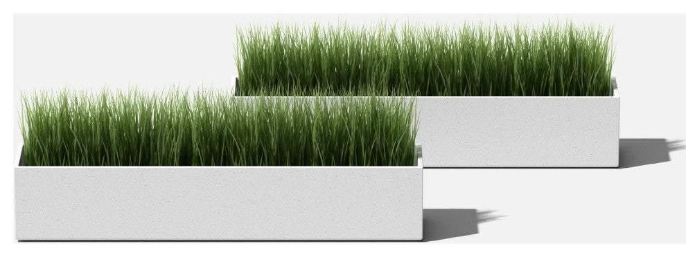 GEO Series Plastic Planter, White, Short, 2 Pack
