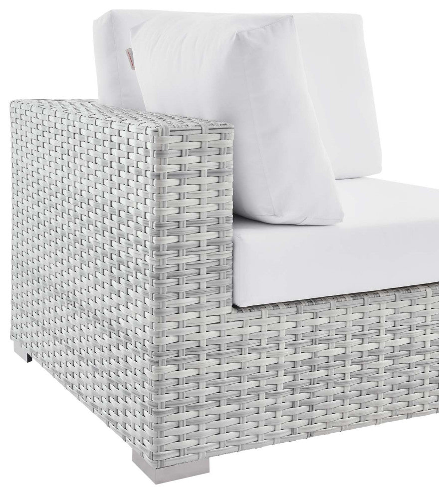 Convene Outdoor Patio Corner Chair Light Gray White