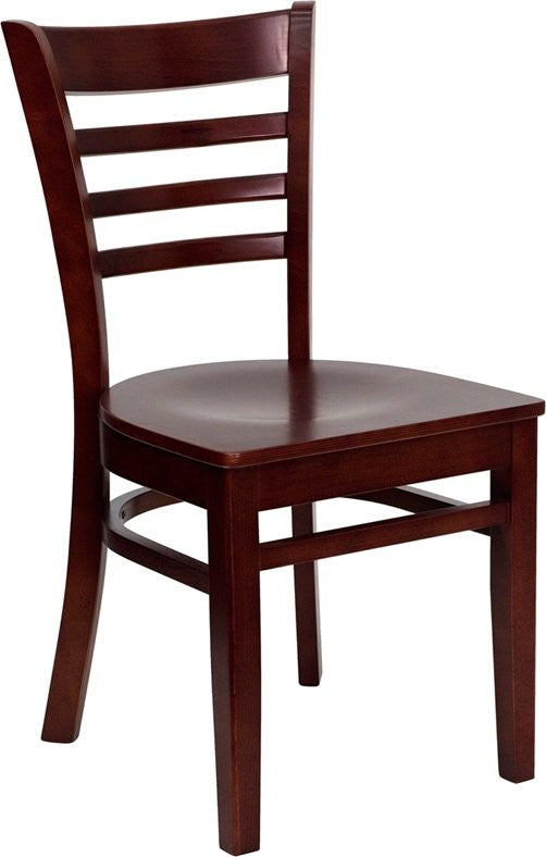Dyersburg Wood Chair Ladder Back Mahogany Wood Seat