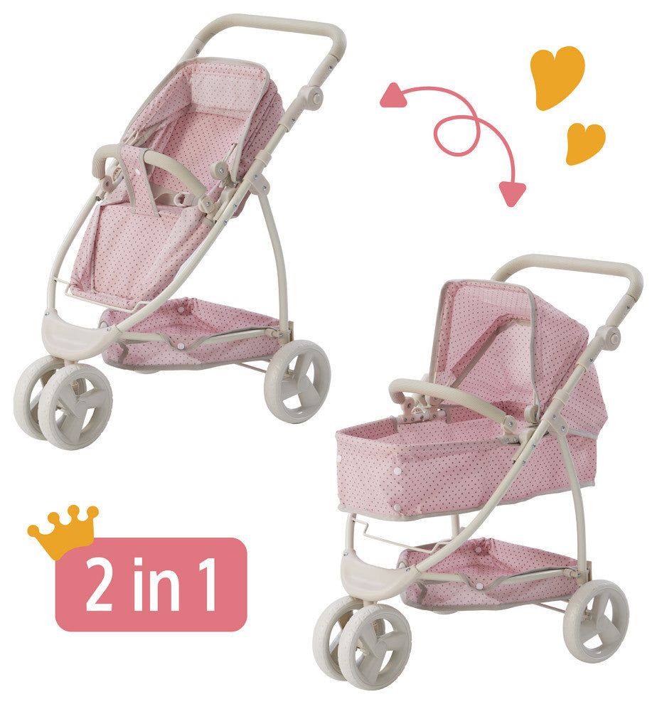 2-in-1 Baby Doll Jogging Stroller, Doll Pram
