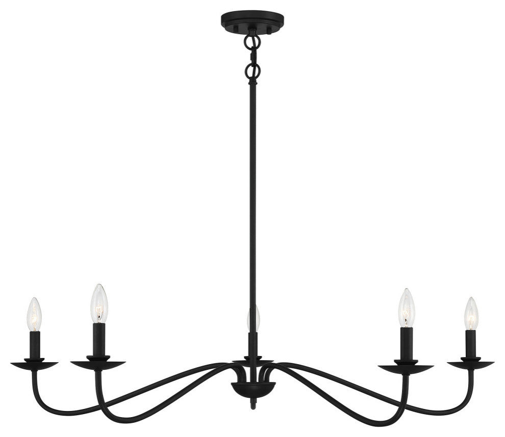 5-Light Chandelier, Matte Black