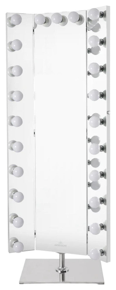 Trifecta Full Length Vanity Mirror, Silver